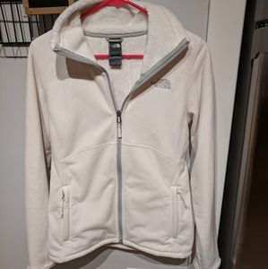 Northface Womens White Zipup Fleece